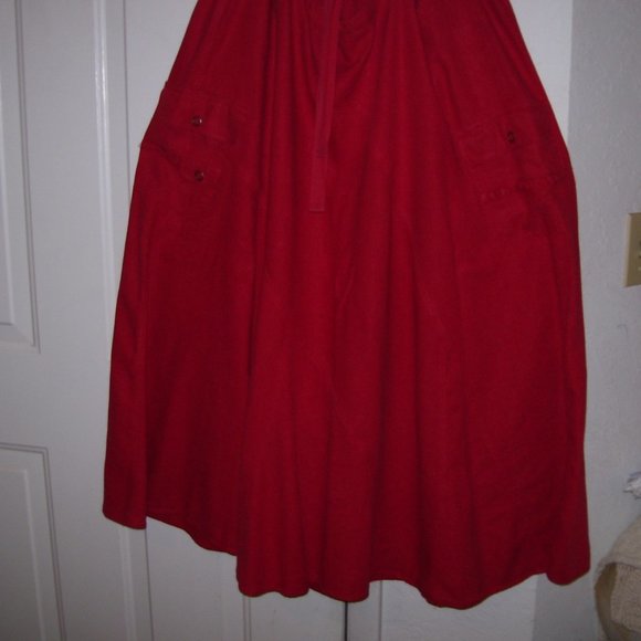 East Coast Red Maxi Linen Blend Skirt Size 24 - Picture 12 of 12